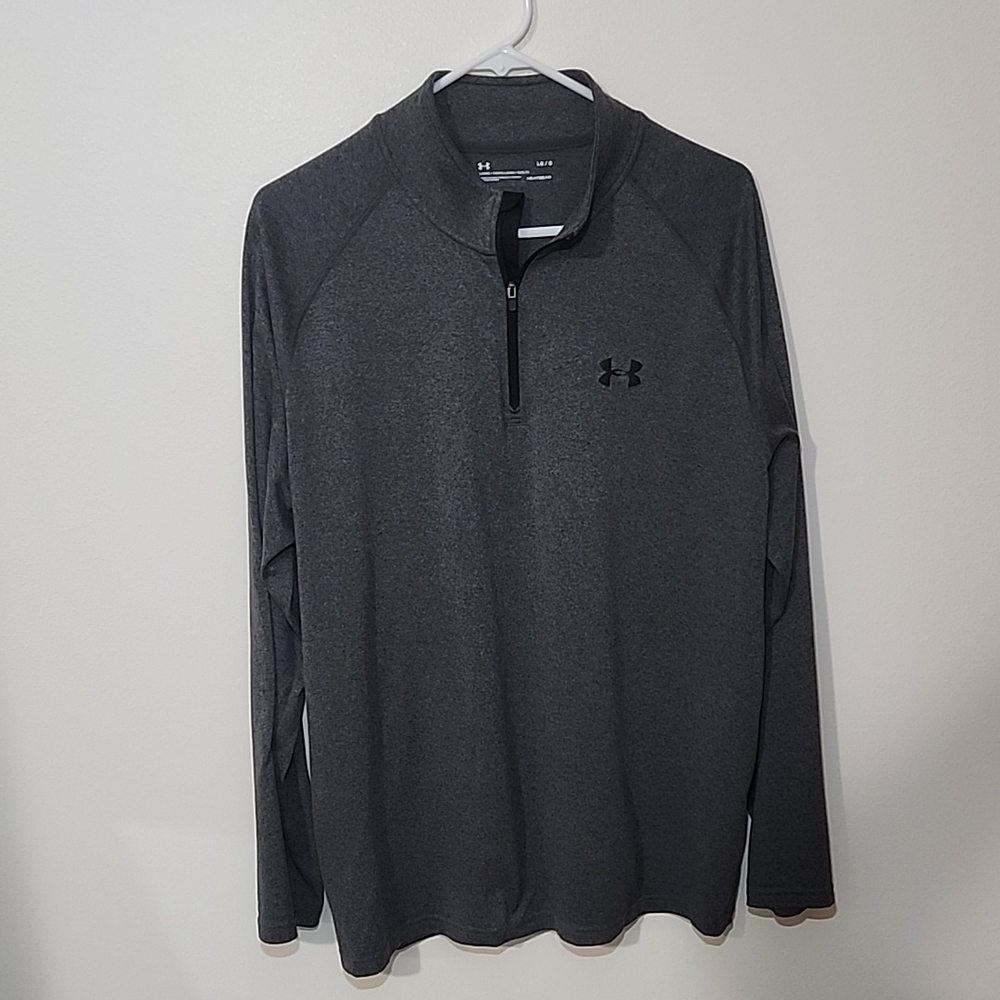 Under Armour, Men's, Gray Quarter-Zip Pullover, Sz Large